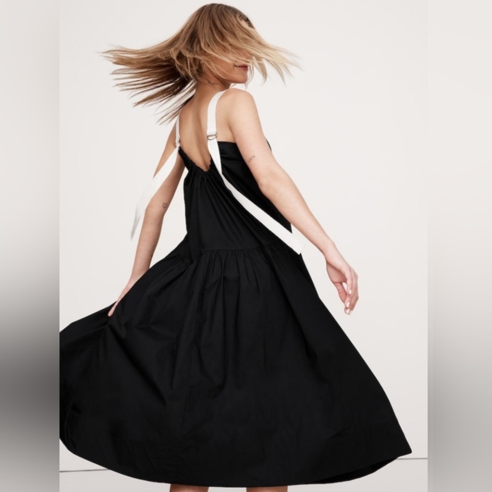 BANANA REPUBLIC COTTON POPLIN SWING MAXI DRESS